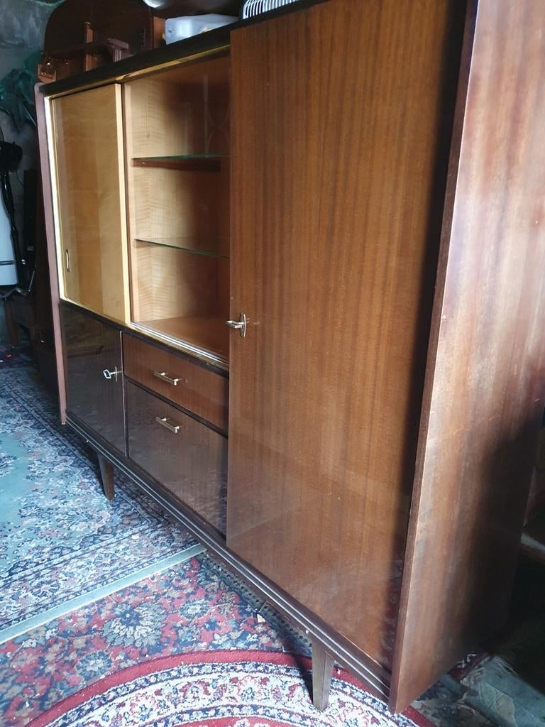 Seventies Buffetkast., Ophalen, Gebruikt, 100 tot 150 cm, Glas