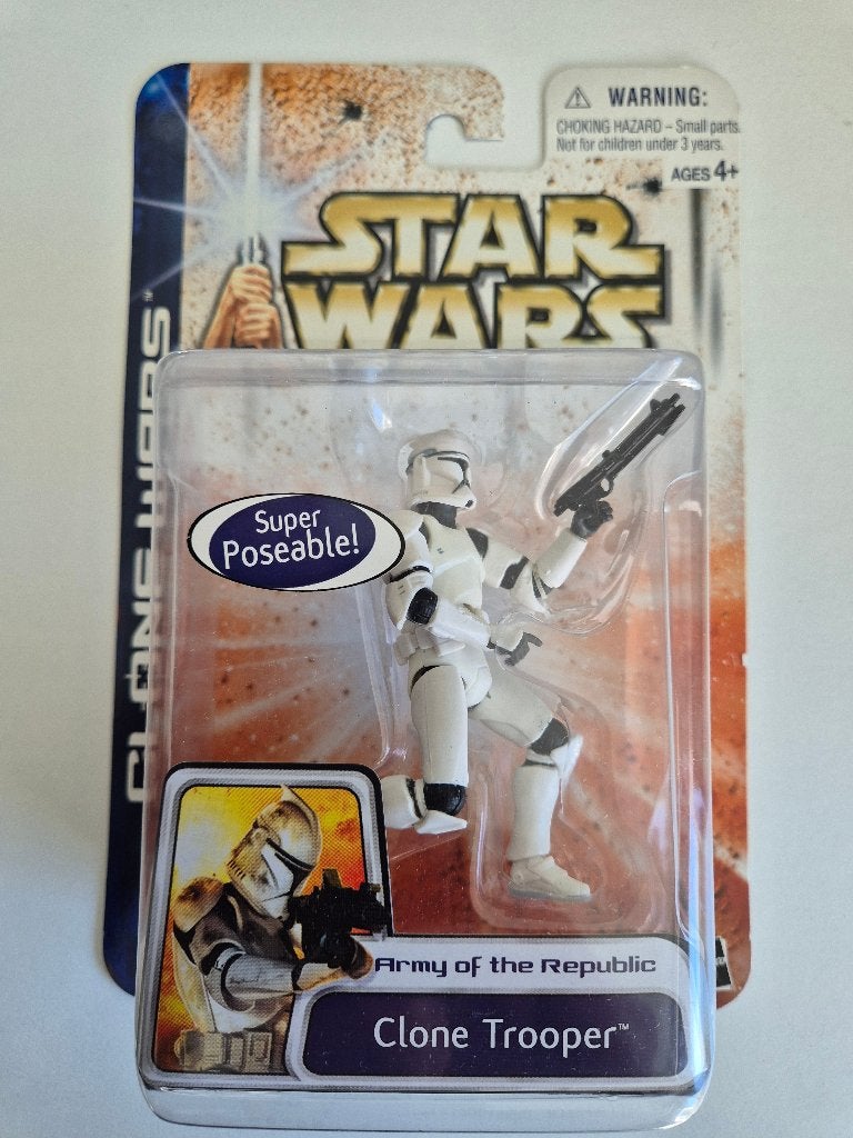 Star Wars CW 2003 Clone Trooper Super Poseable Kneeing, Ophalen of Verzenden, Nieuw, Actiefiguurtje