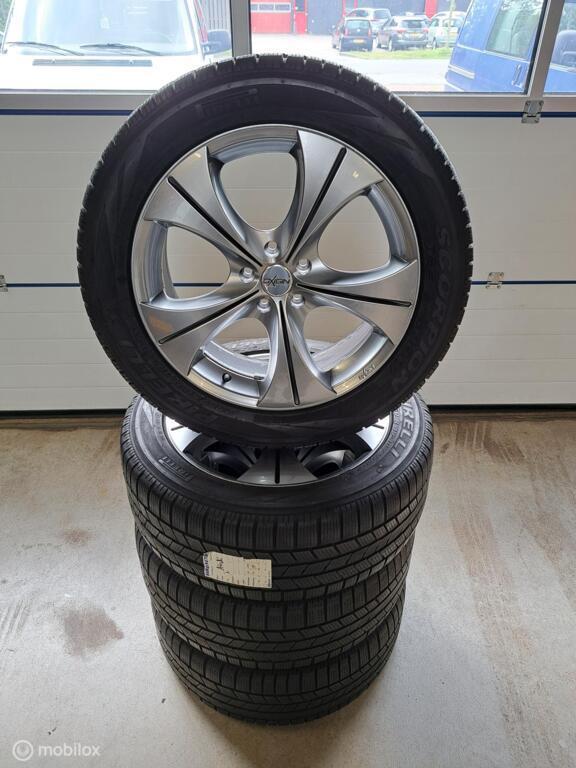 Lichtmetalen velgen 19 inch met winterbanden 5x112 (Audi Q7), Auto-onderdelen, Banden en Velgen, Gebruikt, 255 mm, Velg(en), Winterbanden