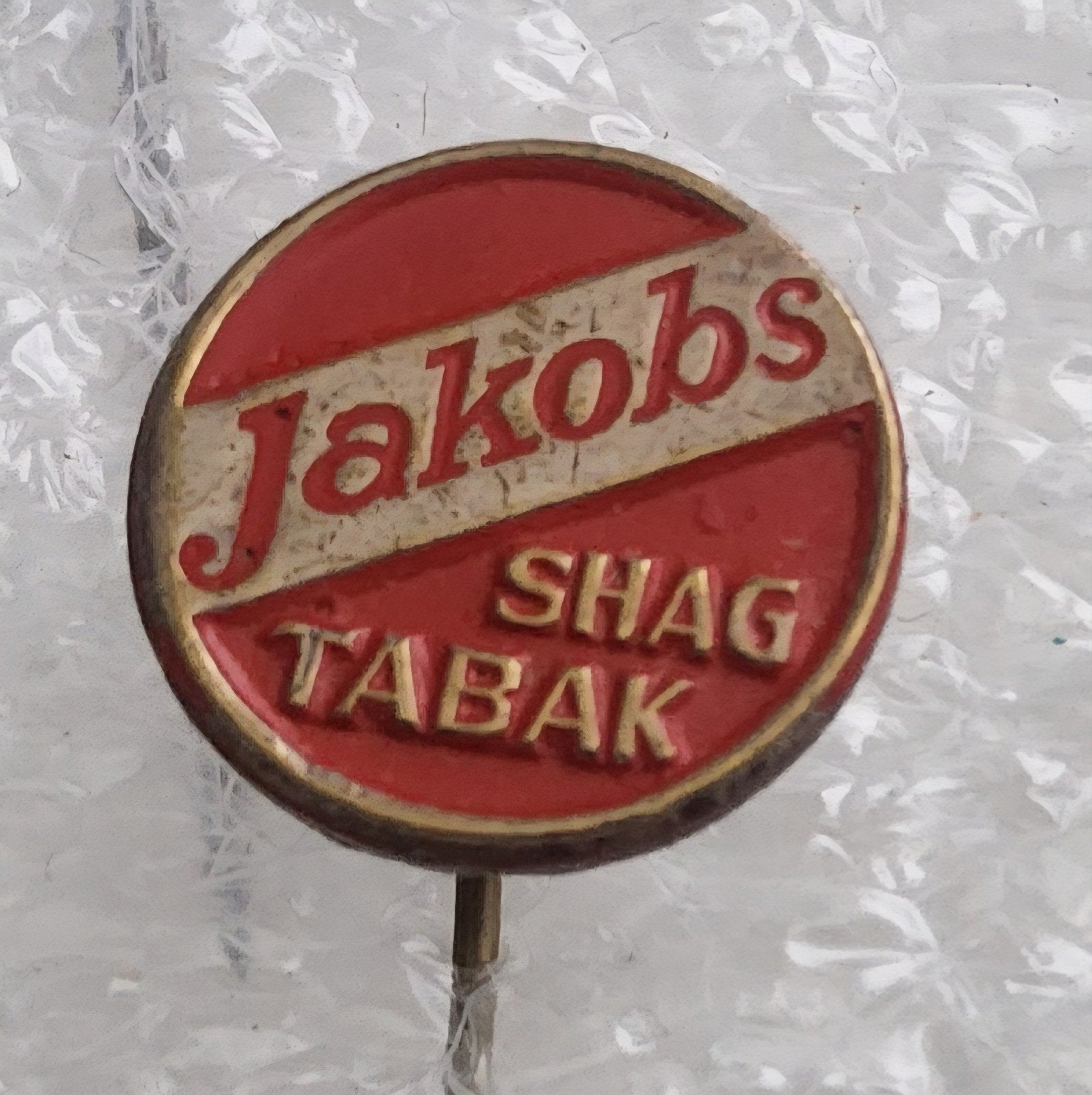 Vintage Jakobs Shag Tabak Speldje, Ophalen of Verzenden, Gebruikt, Merk, Speldje of Pin