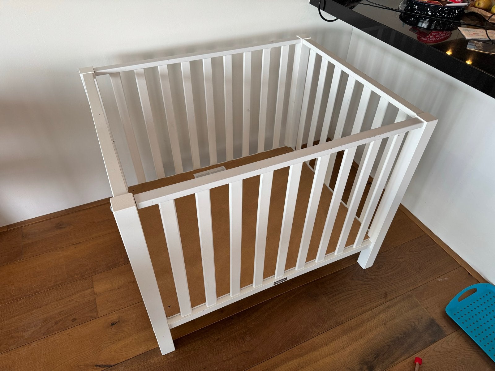 Witte Bopita Box met verstelbare bodem, Kinderen en Baby's, Boxen, Zo goed als nieuw, Rechthoekig, In hoogte verstelbaar, Ophalen