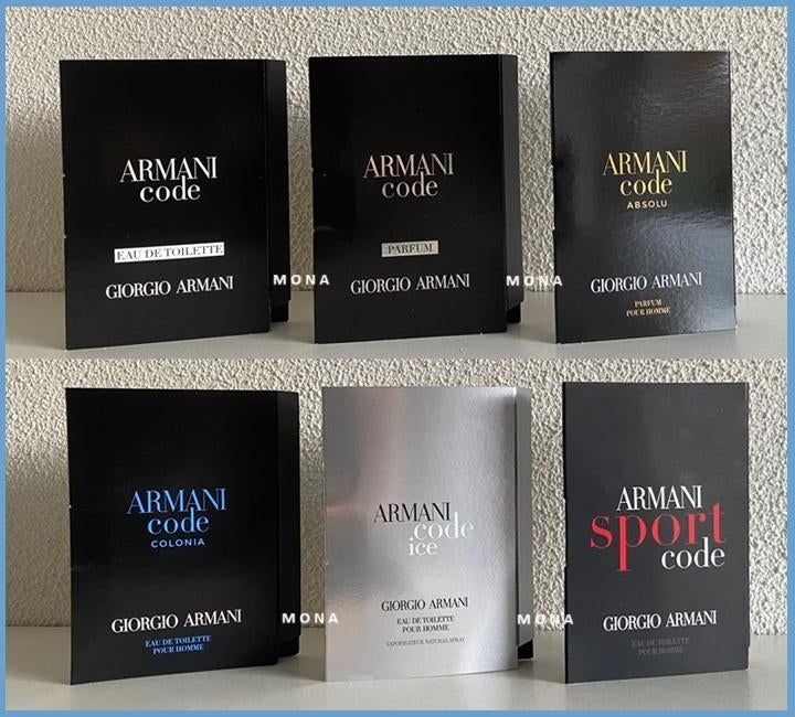 ArmaniCode set 6 parfum samples proefjes testers monsters, Verzenden, Nieuw