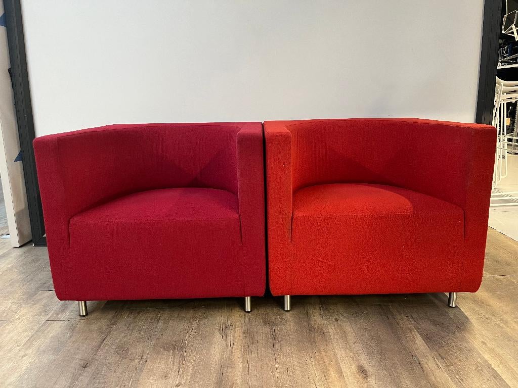 Arco fauteuil – Rood, Gebruikt, 75 tot 100 cm, Ophalen of Verzenden, Metaal