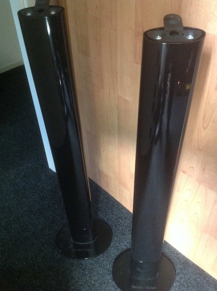 Harman Kardon Zuilen Zwart HKTS serie, Gebruikt, 120 watt of meer, Front, Rear of Stereo speakers, Ophalen