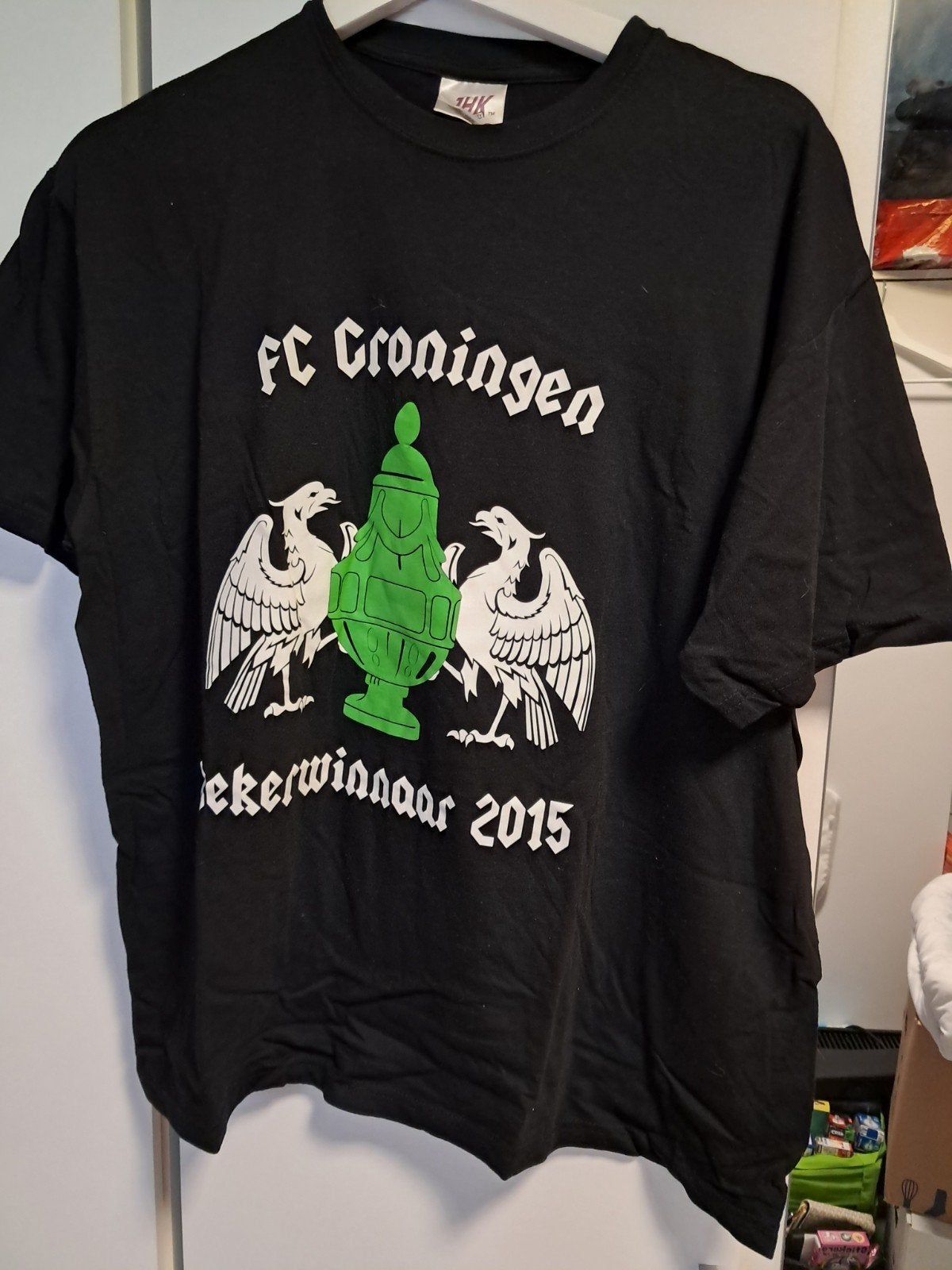 FC Groningen Bekerwinnaar 2015 T-shirt - Maat XL, Ophalen, Zwart, Maat 56/58 (XL), Gedragen