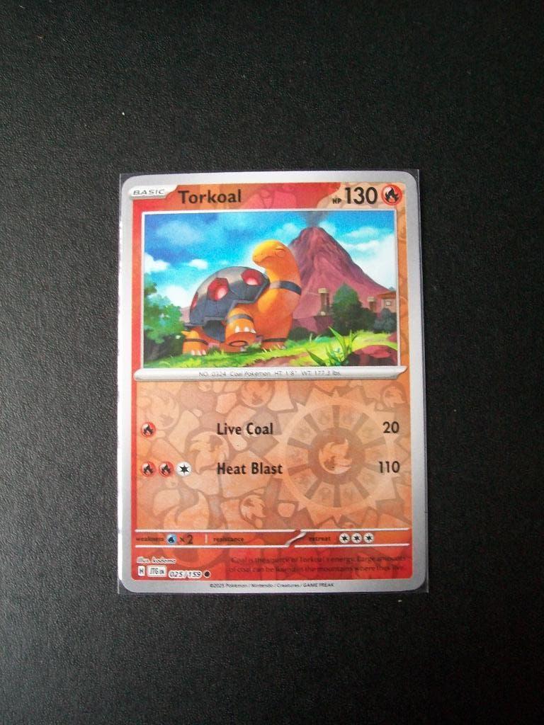 1463. Nieuwe Pokemon Kaart Holofoil TORKOAL HP 130 (025/159), Verzenden, Nieuw, Losse kaart, Foil