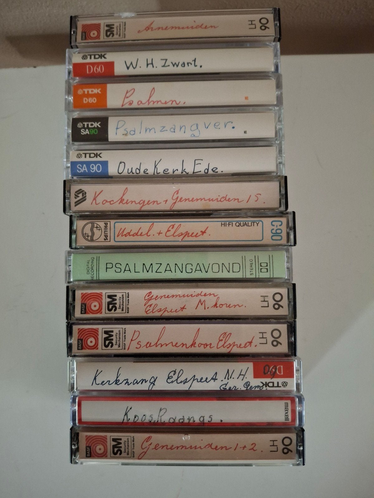 Partij van 13 cassettebandjes met kerkzang en psalmen, Cd's en Dvd's, Gebruikt, 2 t/m 25 bandjes, Ophalen of Verzenden, Voorbespeeld