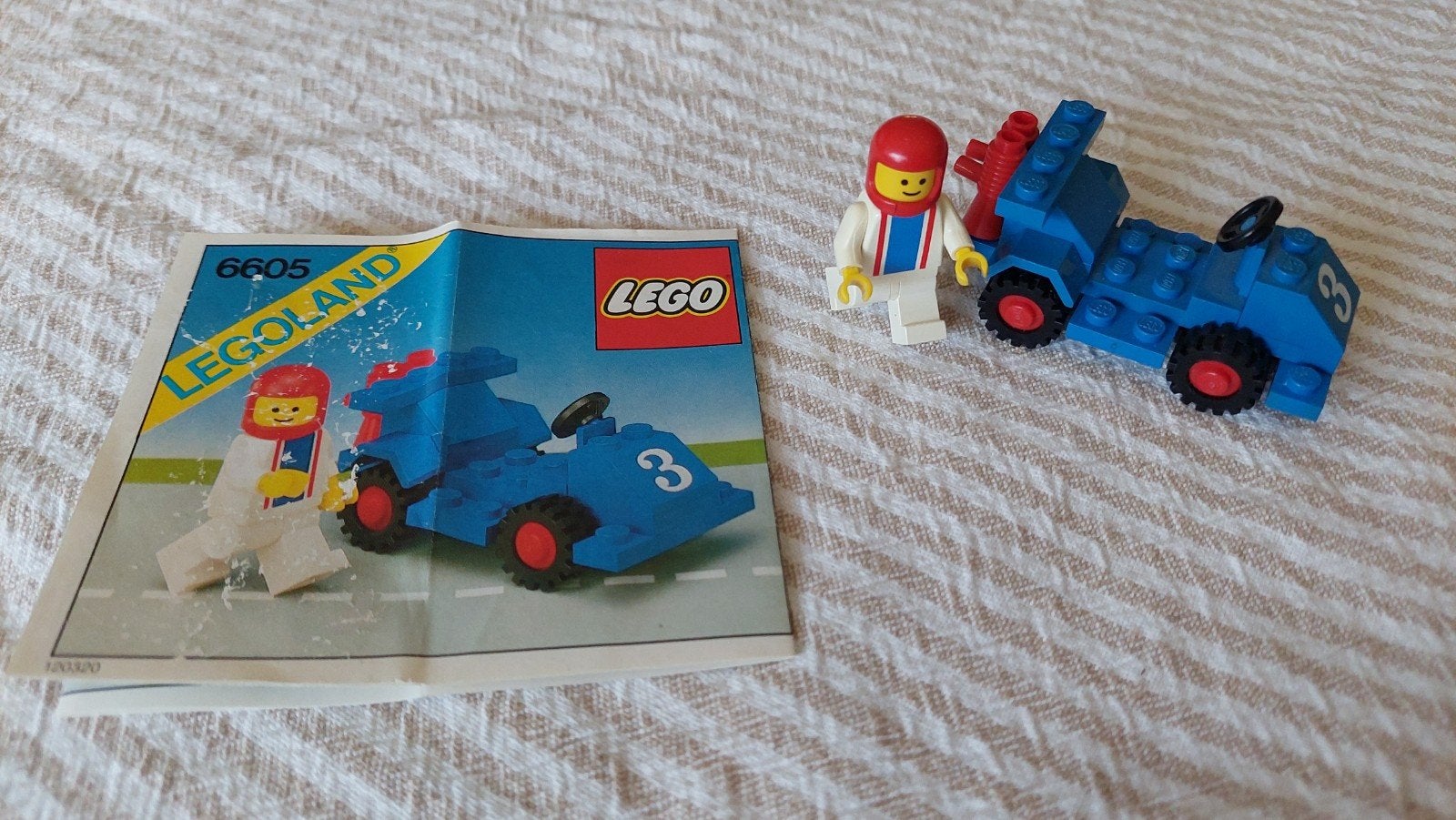 LEGO Legoland 6605 Raceauto met coureur en instructies, Gebruikt, Lego, Ophalen of Verzenden, Complete set