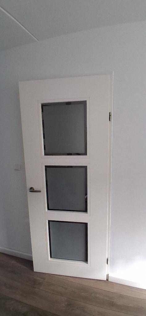 Gratis Svedex opdek binnendeur met facet glaspanelen, Ophalen, 80 tot 100 cm, Binnendeur, Zo goed als nieuw