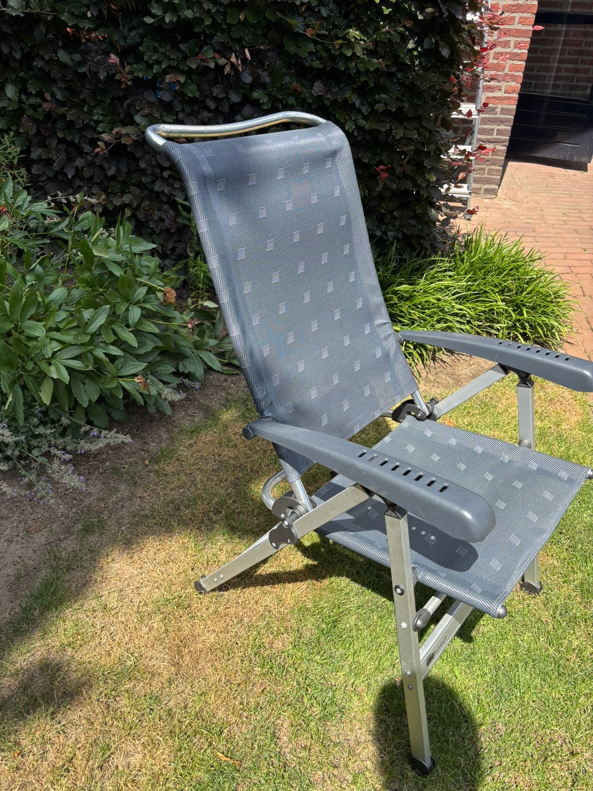 Dukdalf campingstoel, Tuin en Terras, Ophalen, Zo goed als nieuw, Aluminium