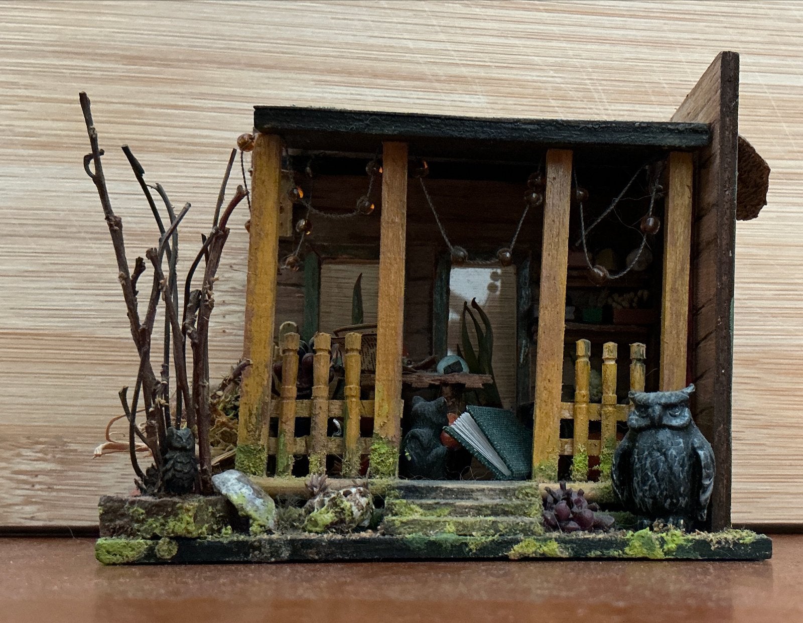 Unieke handgemaakte miniatuur heksenhuisje/diorama, Ophalen of Verzenden, Nieuw