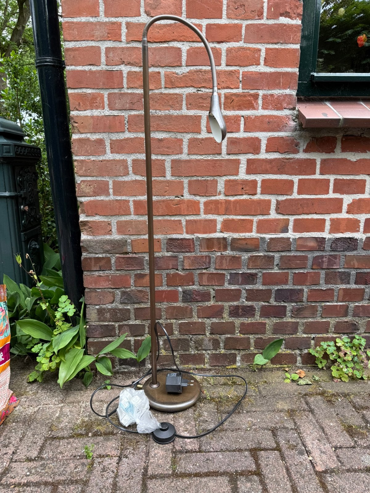 Staande bronskleurige leeslamp, Ophalen of Verzenden, 150 tot 200 cm