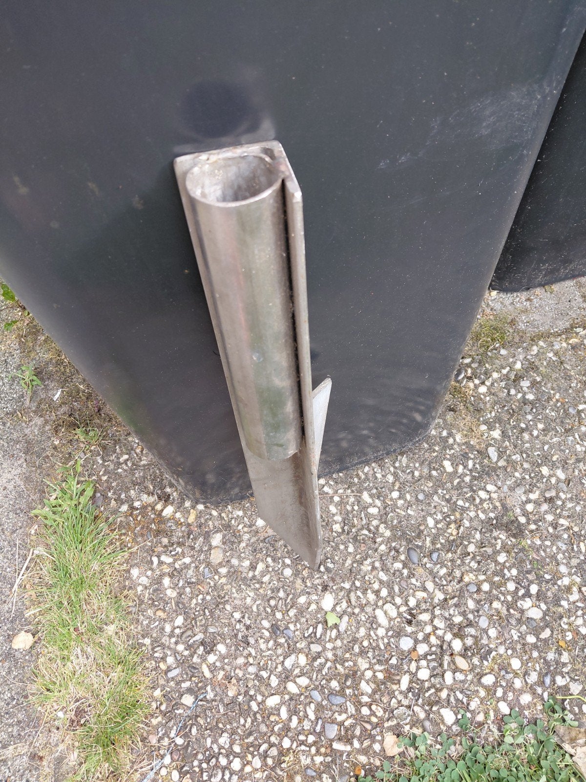 parasol standaard RVS, Ophalen, Gebruikt