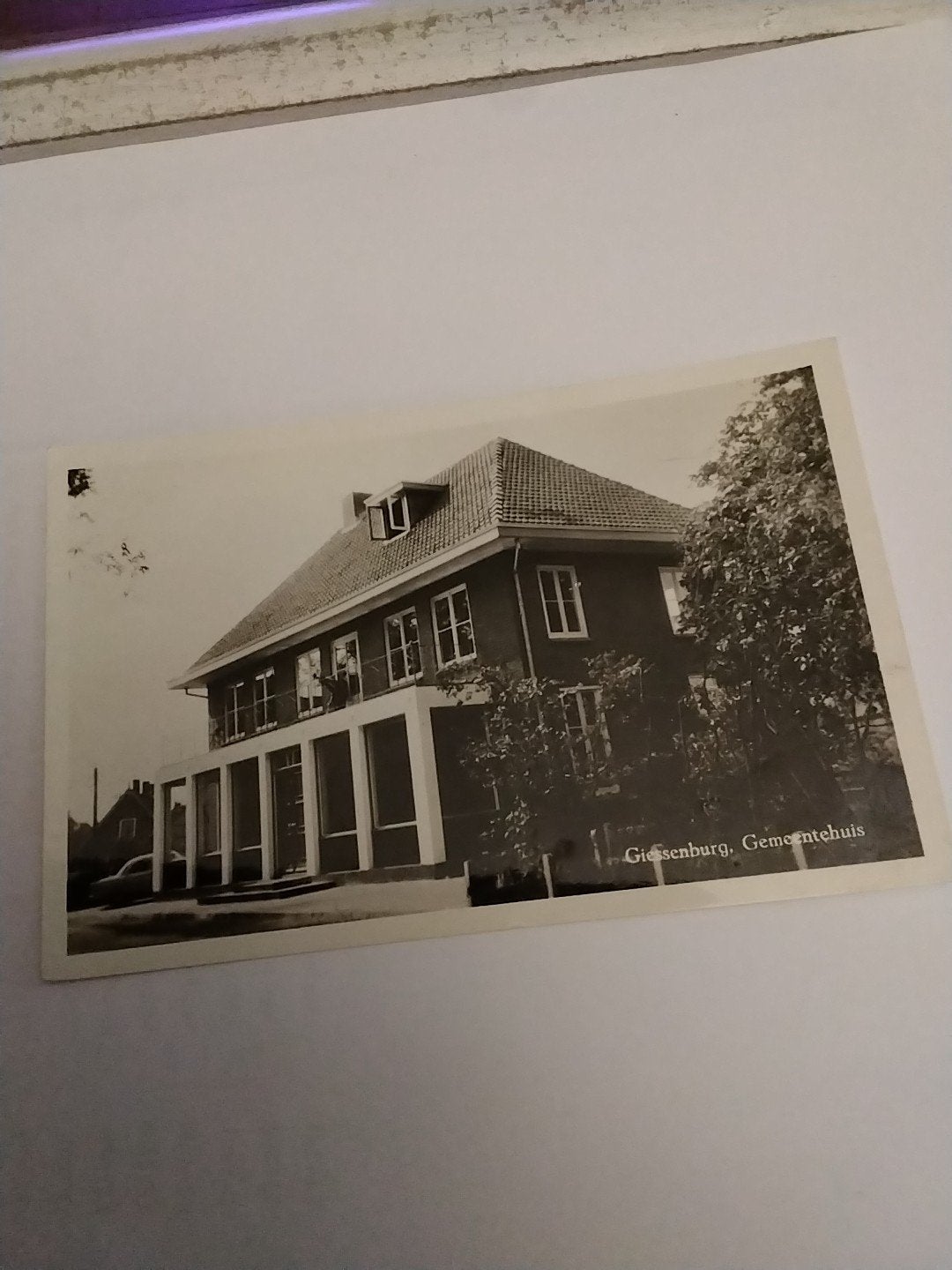 Oude Ansichtkaart Giessenburg Gemeentehuis, Ophalen of Verzenden, 1960 tot 1980