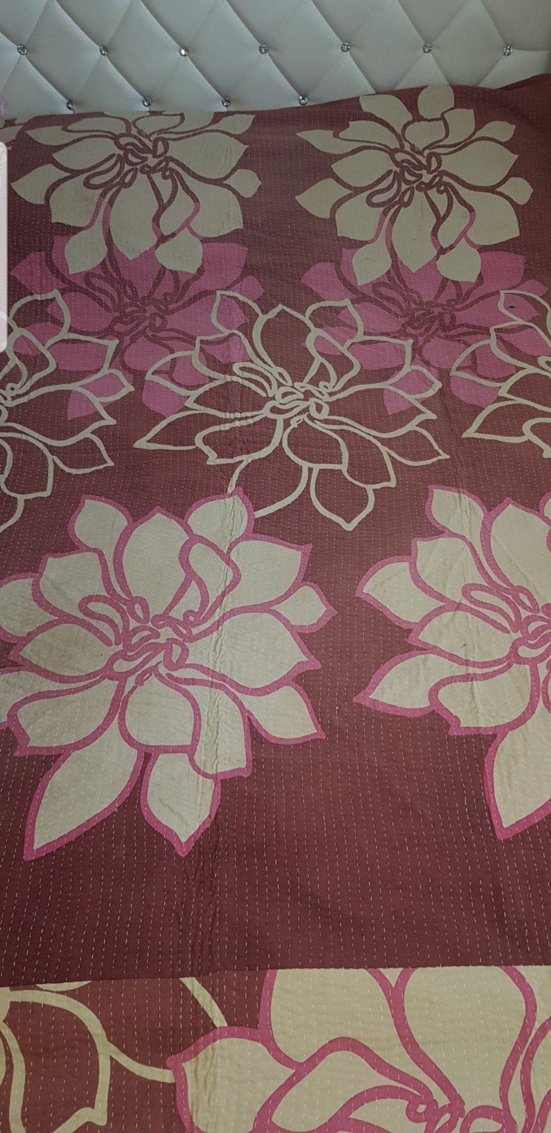 Mooi katoen kantha handgemaakte bedsprei, Ophalen of Verzenden, Nieuw, Roze, Deken of Dekbed