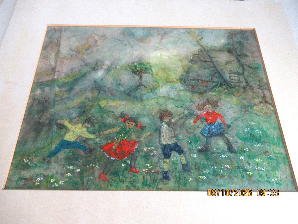 Oude Aquarel, Gesigneerd, Impressionistisch, Ophalen of Verzenden, Landschap