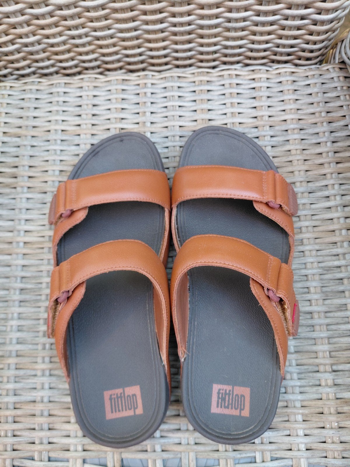 Fitflop heren slippers maat 45, Ophalen of Verzenden, Zo goed als nieuw, Bruin
