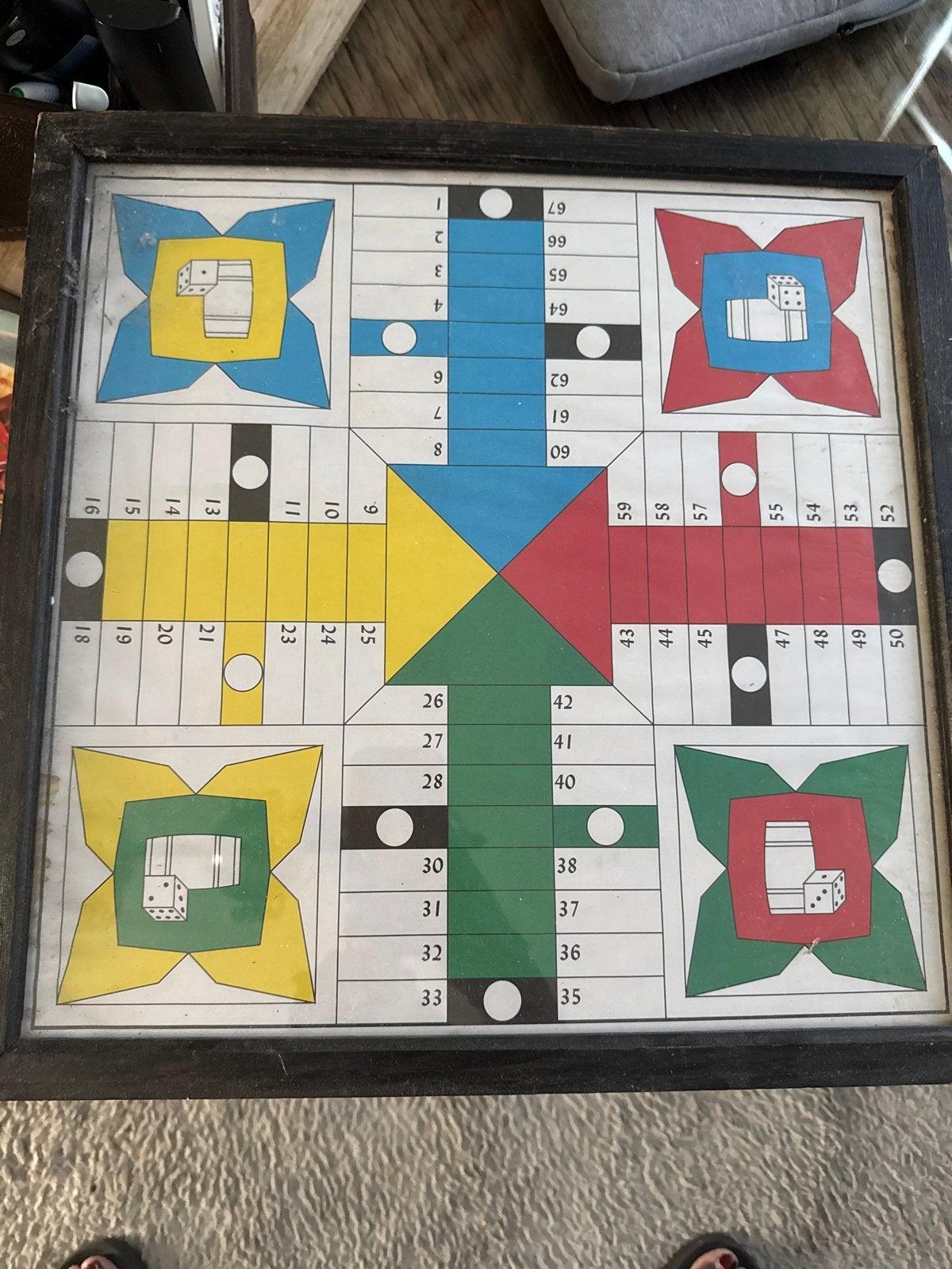 Vintage Mens Erger Je Niet Bordspel, Hobby en Vrije tijd, Drie of vier spelers, Ophalen of Verzenden, Gebruikt