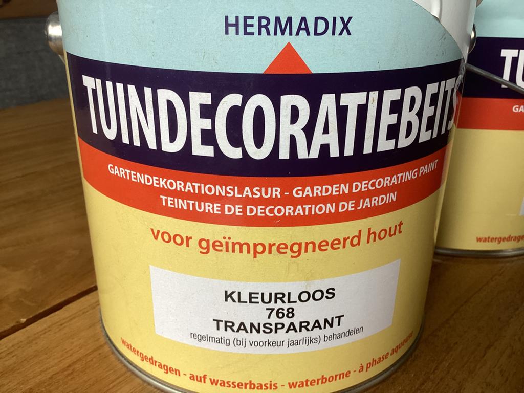 Tuinbeits Hermadix transparant nieuw., Minder dan 5 liter, Ophalen of Verzenden, Nieuw, Beits