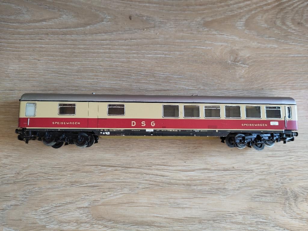 3 wagens Deutsche Bahnhof, Gebruikt, Gelijkstroom of Wisselstroom, Wagon, Ophalen of Verzenden
