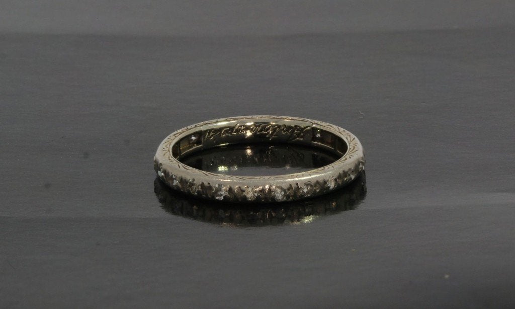 22 diamanten alliance rij ring vintage antiek dames rij goud, Verzenden, Goud, Ring, Met edelsteen