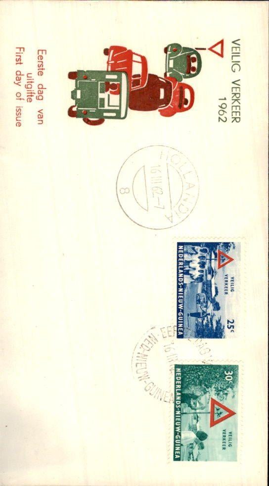 Nieuw Guinea - FDC - Verkeer - 1962, Postzegels en Munten, Brieven en Enveloppen | Nederland, Verzenden, Envelop