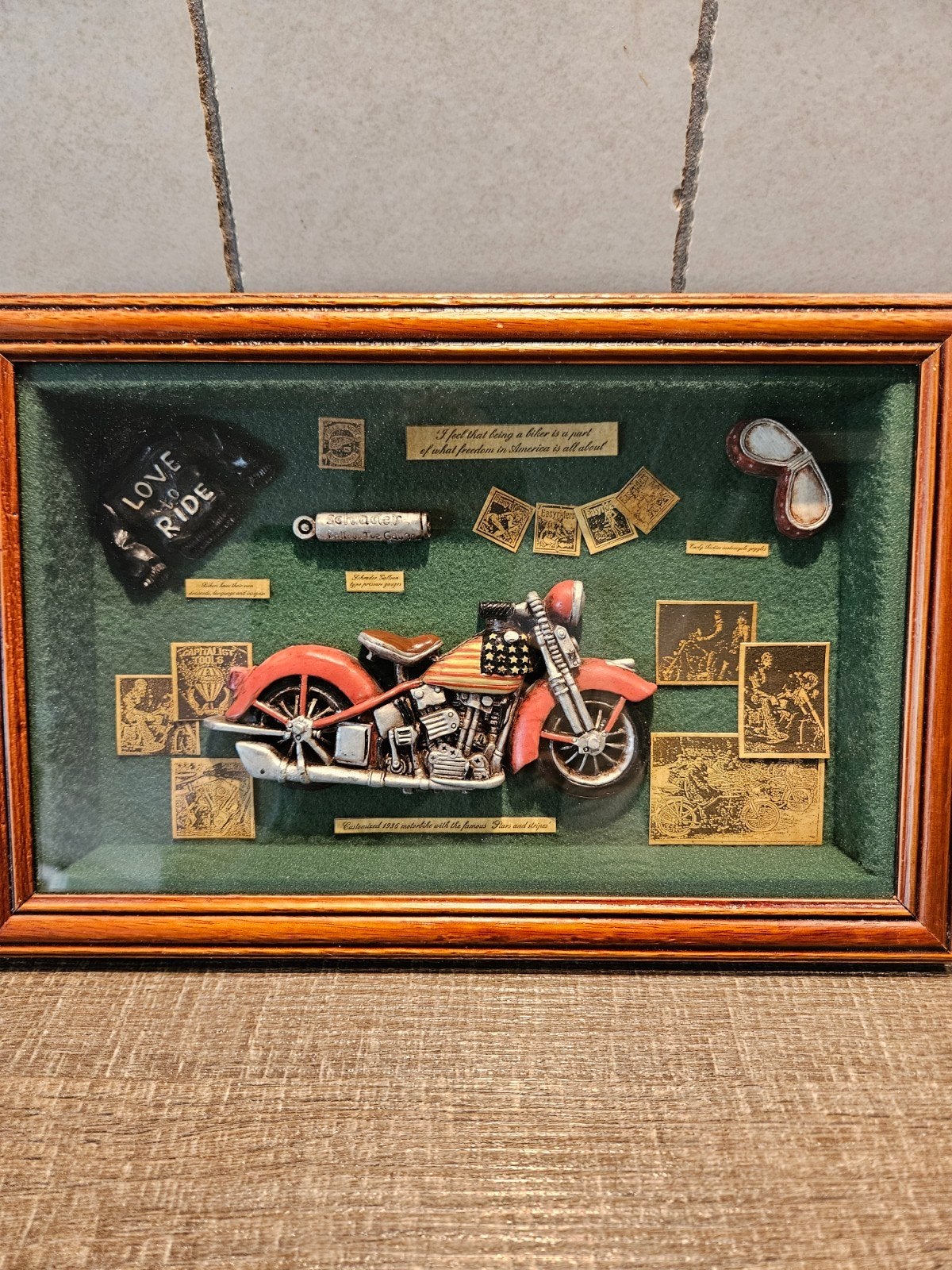 Ingelijste 3D Harley-Davidson Motorfiets Display, Ophalen of Verzenden, Gebruikt, Motoren