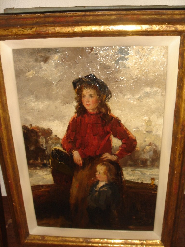 Hobbe Smith (1862-1942), Moeder en kind., Doek, Portret of Personen, Impressionistisch, Ophalen of Verzenden