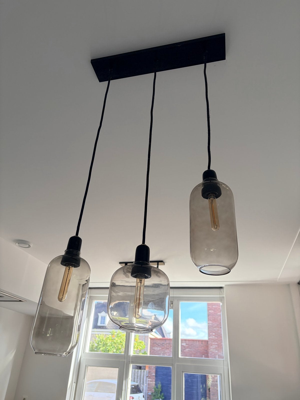 3 prachtige Normann Copenhagen Amp Lampen, Ophalen of Verzenden, Zo goed als nieuw, Glas, E27 (groot)