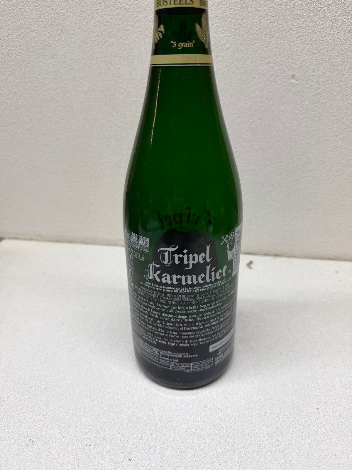 Lege fles tripel karmeliet, Verzamelen, Biermerken, Verzenden, Gebruikt, Flesje(s), Overige merken