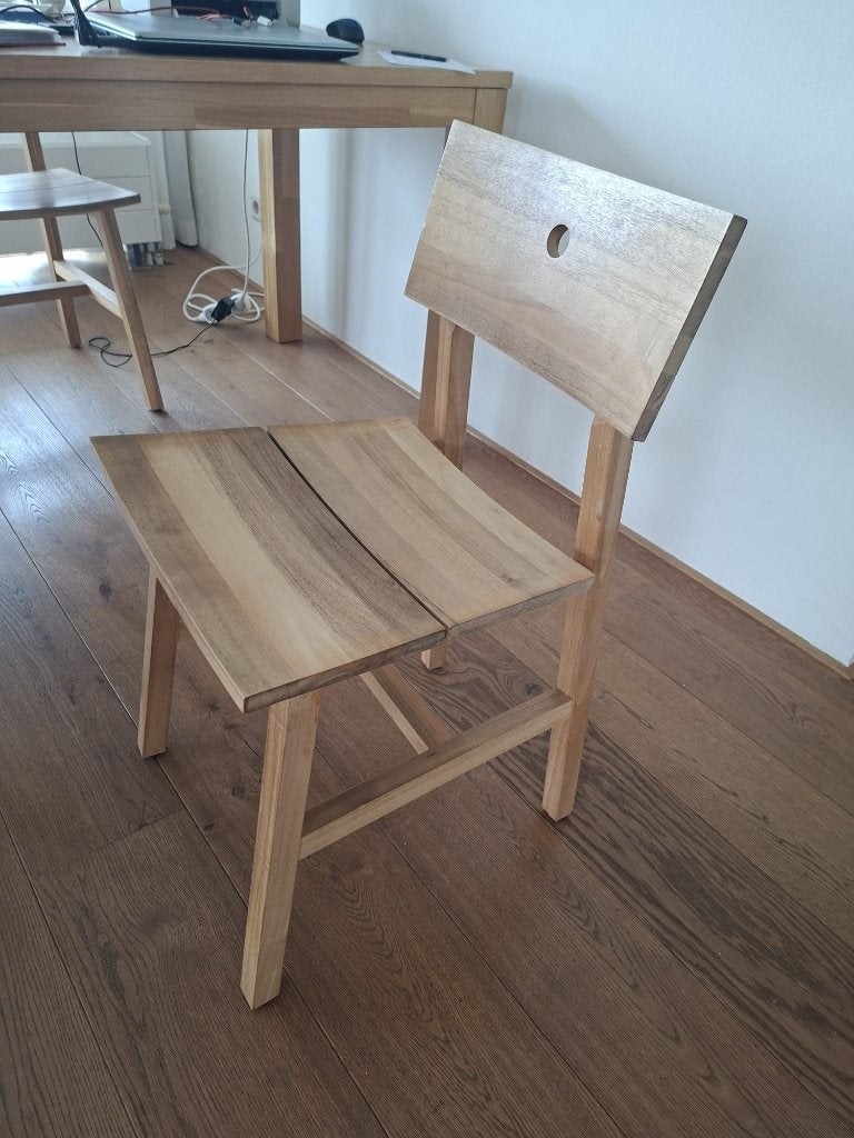 Stoelen - Ikea Skogsta, Huis en Inrichting, Ophalen, Gebruikt, Bruin, Vier