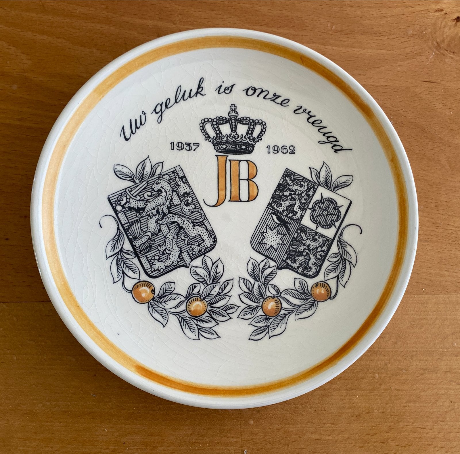 Bols Bevrijdingsbord 1937-1962 - Uw geluk is onze vreugd, Antiek en Kunst, Ophalen of Verzenden