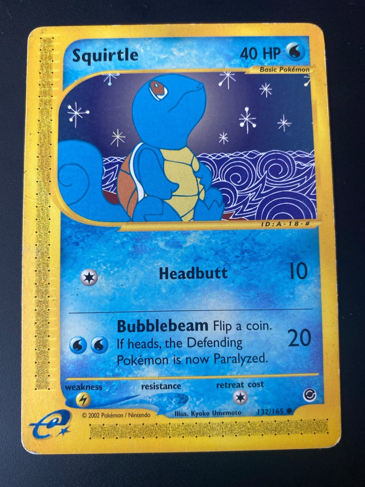 Squirtle Pokémon Kaart - Expedition Base Set 132/165, Ophalen of Verzenden, Gebruikt, Losse kaart