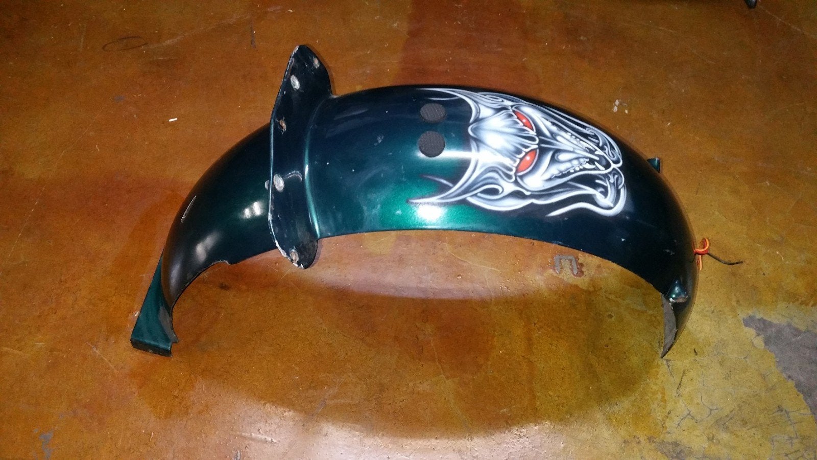 Harley Davidson Achterspatbord met Airbrush Draak Design, Gebruikt, Harley-Davidson, Onbekend, Ophalen of Verzenden