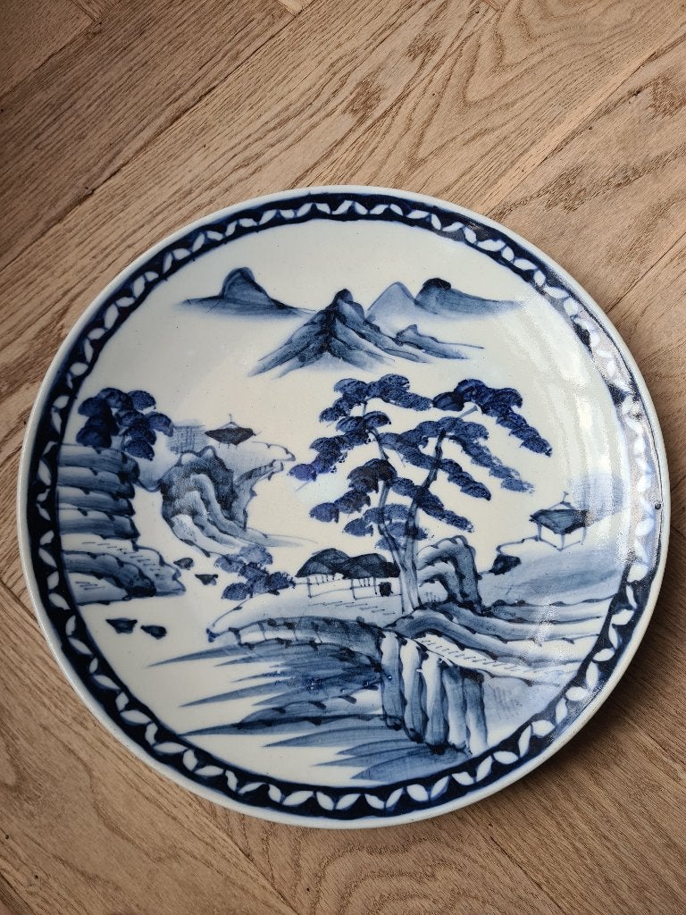 Vintage Japans Arita Porseleinen Schotel | Landschap • Gaaf, Ophalen of Verzenden