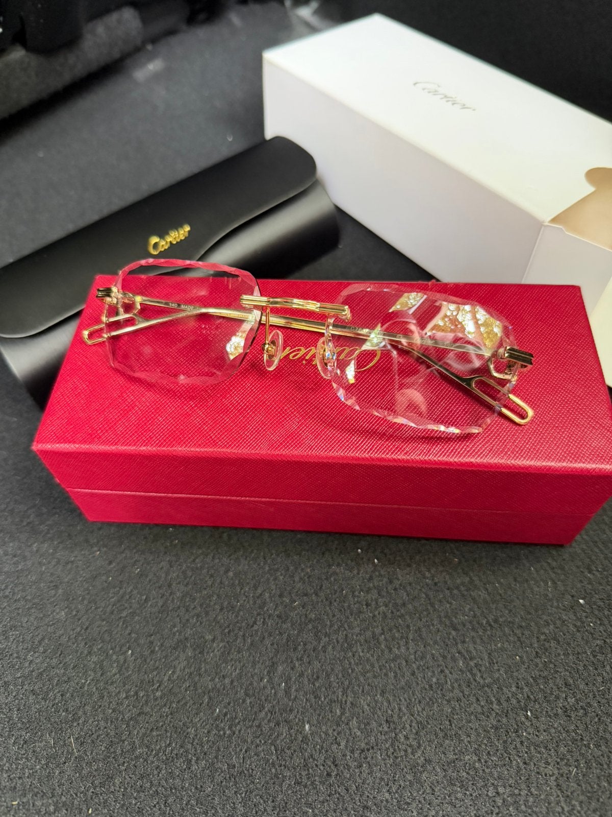 Cartier zonnebril Diamond cut, Overige merken, Zwart, Nieuw, Ophalen of Verzenden