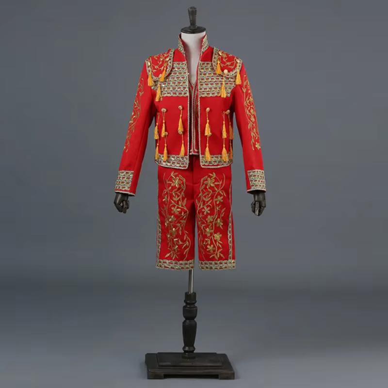 Rood heren matador kostuum (stierenvechter), Verzenden, Nieuw, Overige maten, Overige thema's