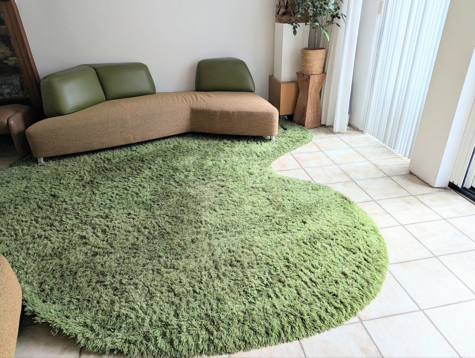 Vloerkleed eiland voor Leolux Archipel bank ca 330x270x240, Ophalen, Rond, 200 cm of meer, Zo goed als nieuw