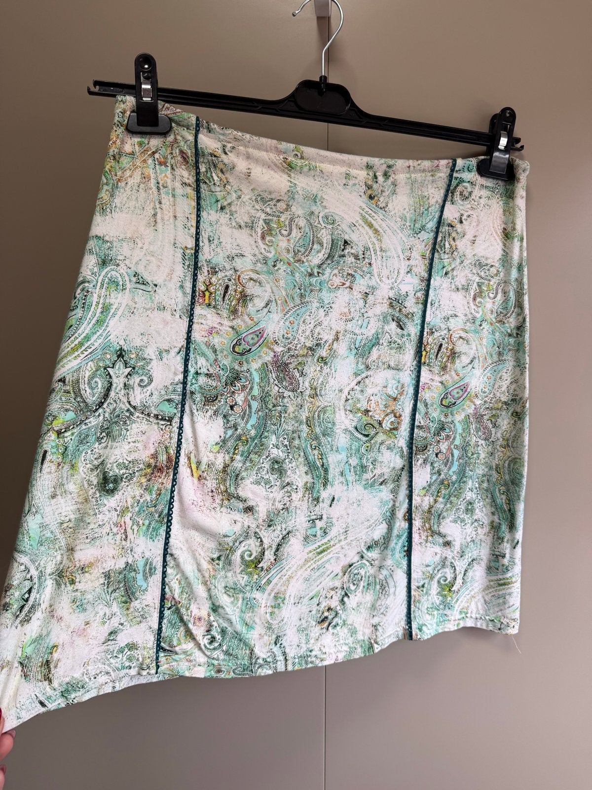 Container rok groen met wit met paisley print - Maat XXL, Meerkleurig, Maat 46/48 (XL) of groter, Ophalen of Verzenden, Zo goed als nieuw