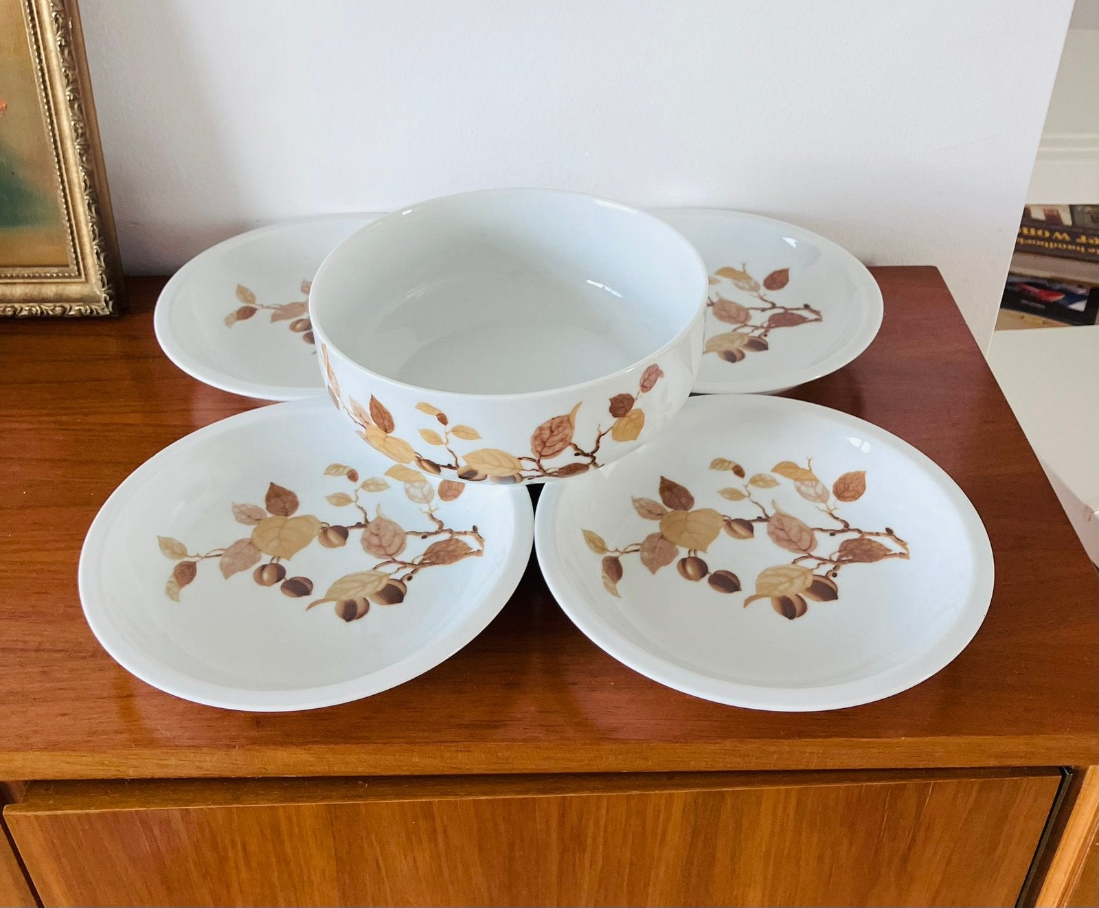 Vintage Zeh Scherzer Bavaria Servies, Herfstmotief (5-delig), Ophalen of Verzenden