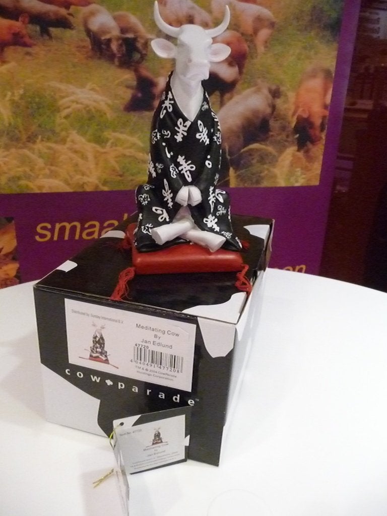 Nieuw Cow Parade koe Meditating medium gratis verzending., Ophalen of Verzenden, Beeld