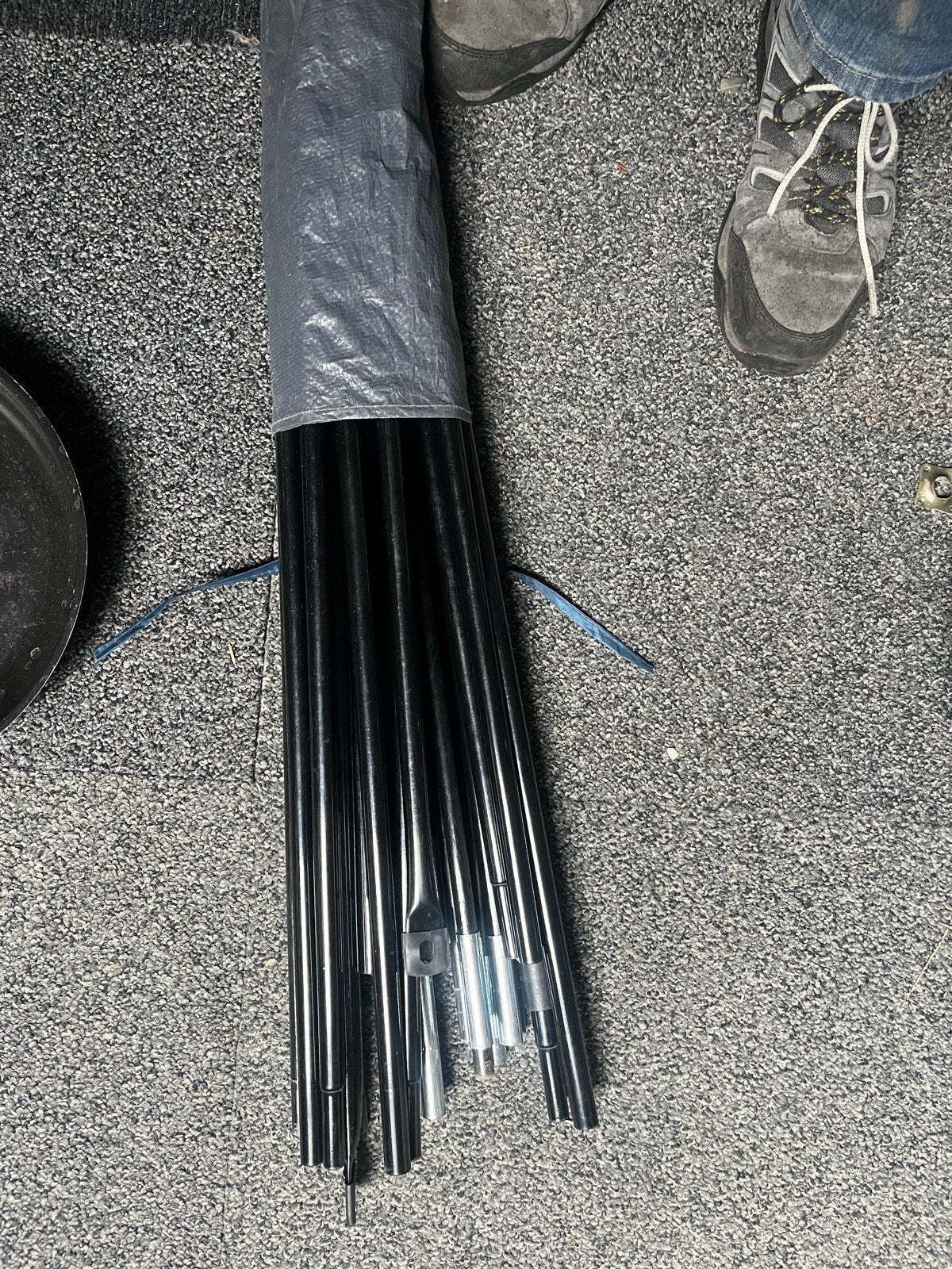 Fiberglas tentstokken 10mm - zelf op lengte te maken, Ophalen, Gebruikt
