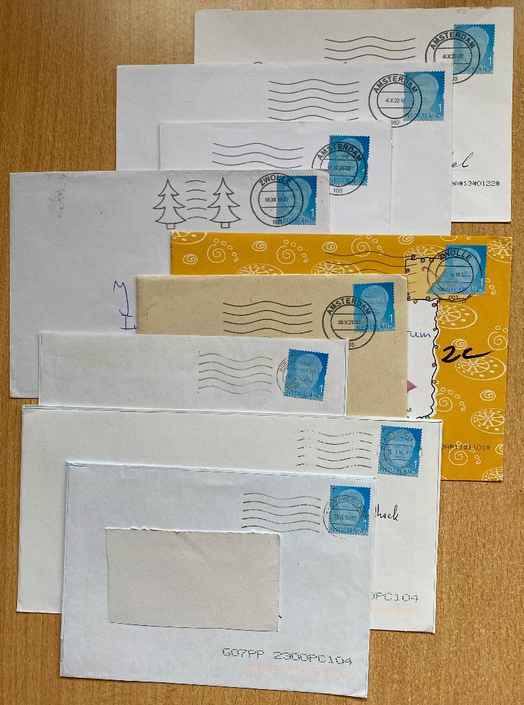 Enveloppen met koning Willem Alexander NL1 2013-2021, Ophalen of Verzenden, Na 1940, Gestempeld
