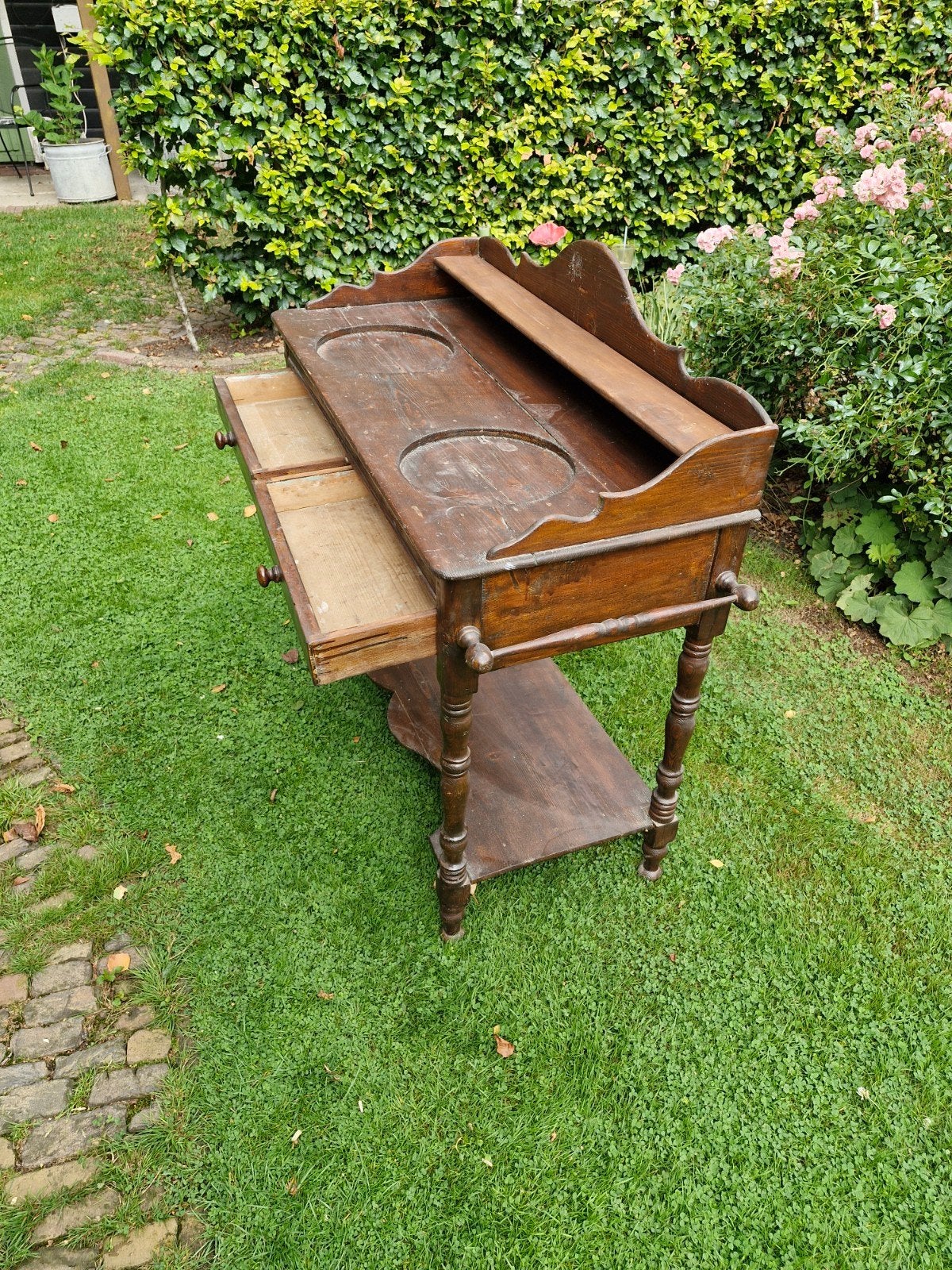 Antieke / retro  houten wastafel met lades, Ophalen