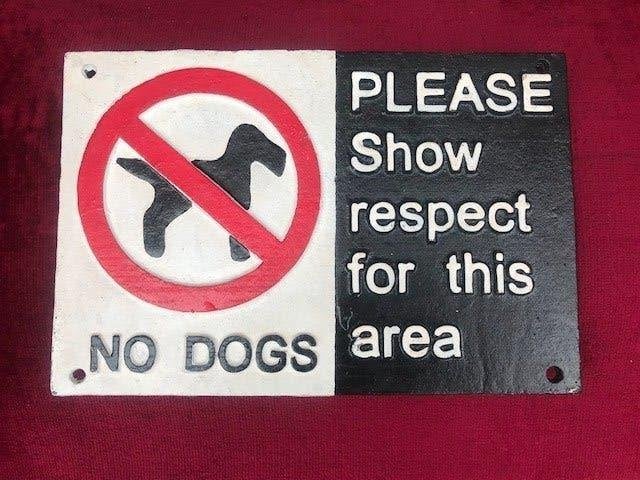 gietijzeren Engels bord, NO DOGS, Ophalen of Verzenden