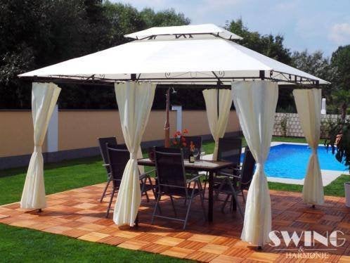 Exclusieve Designer Pavillon / Prieel / Partytent 3x4m Creme, Ophalen of Verzenden, Nieuw, Minder dan 5 meter, Paviljoen