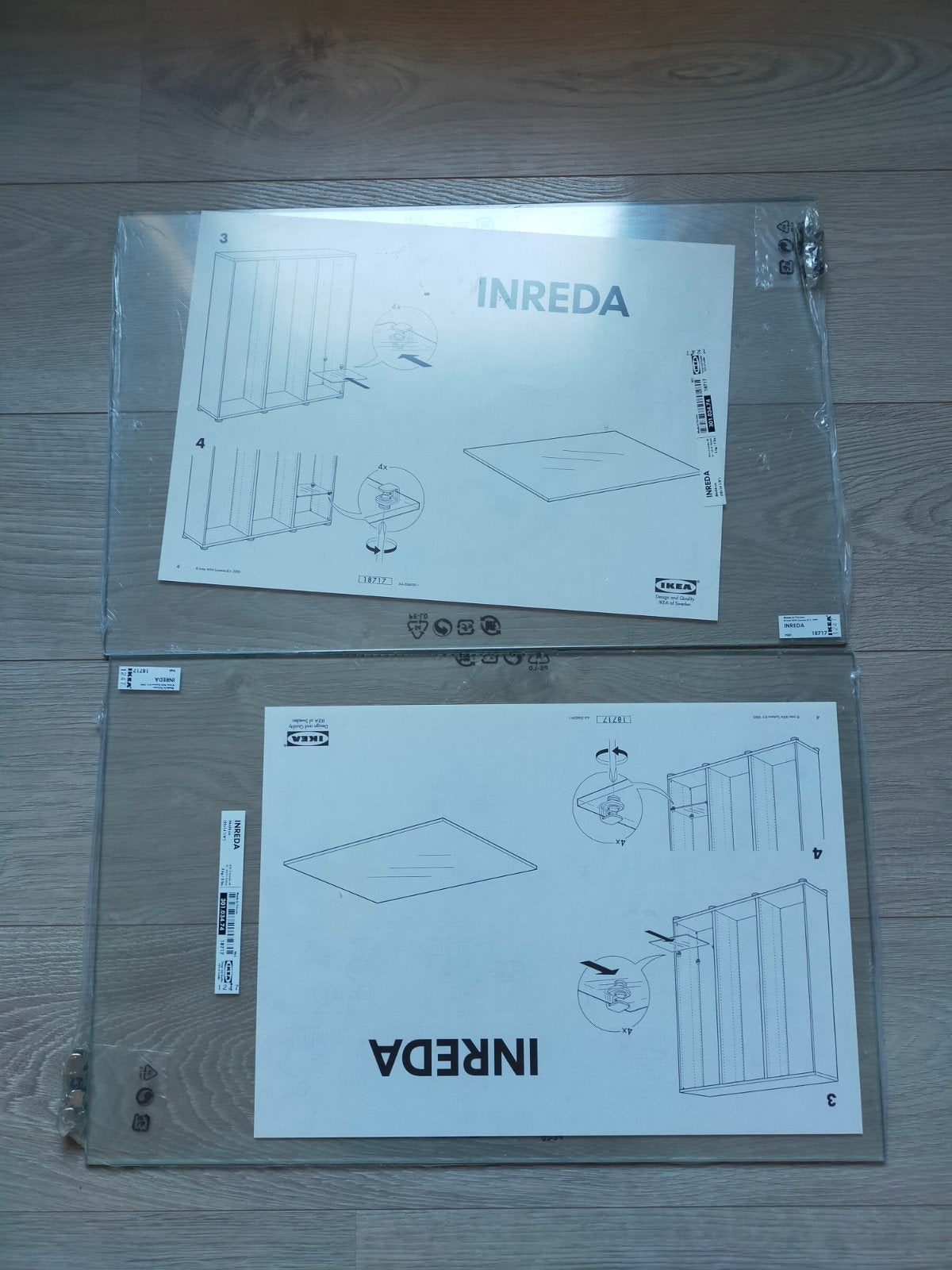 2x Ikea INREDA Glasplaat 56x36 cm voor BESTA (Nieuw), Huis en Inrichting, Kasten | Overige, Ophalen, Nieuw