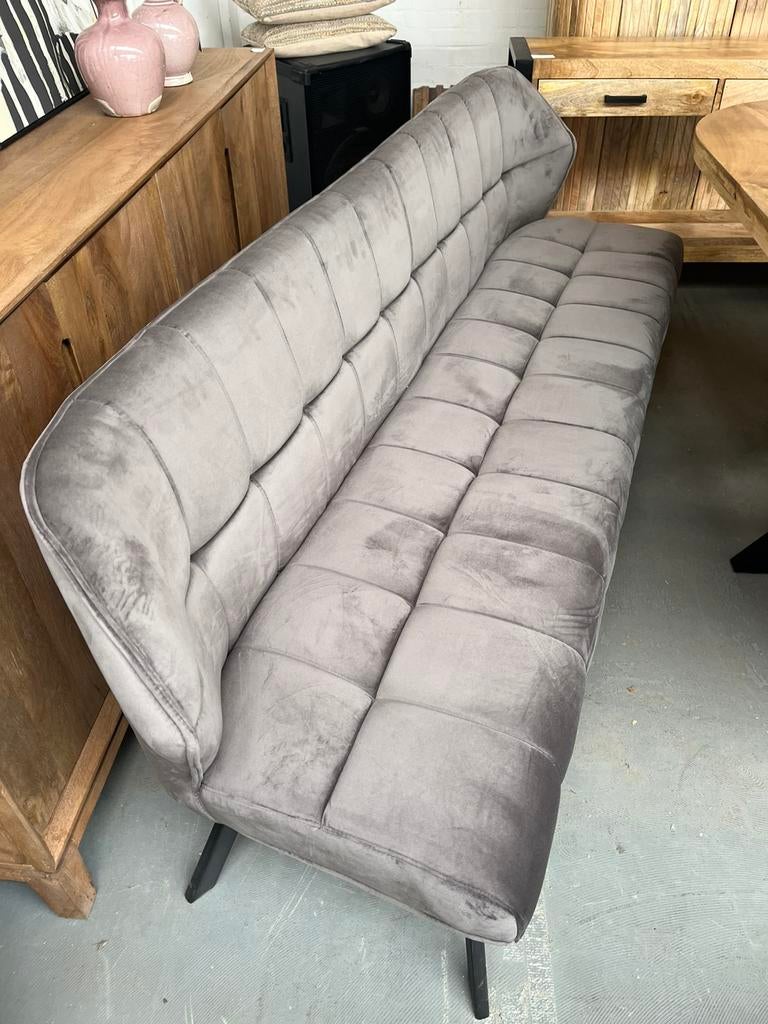 Magazijn leegverkoop eetbank hotelchique velvetstof metal zw, Overige kleuren, Nieuw, Ophalen of Verzenden, Info@wkhome.nl