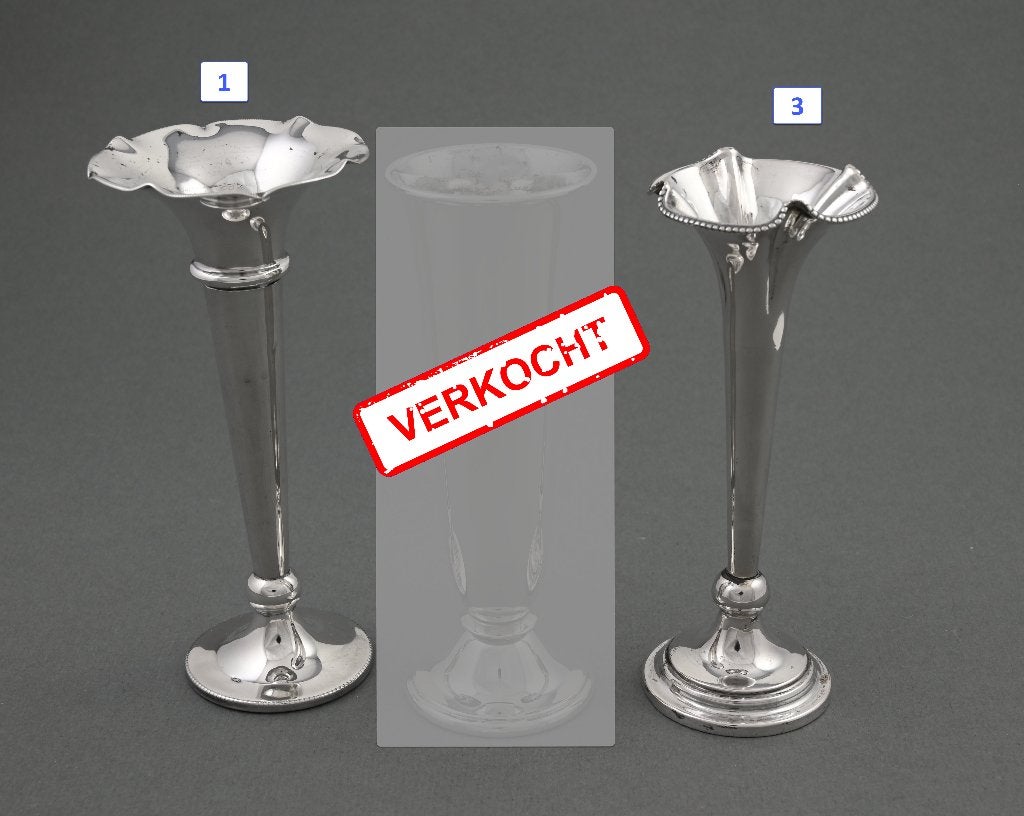 2 zilveren anjervaasjes, Verzenden, Zilver