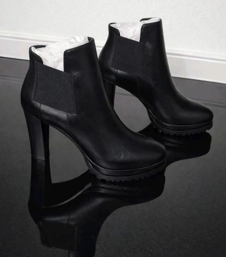 *NIEUW* AllSaints zwarte leren laarsjes met hak, maat 36., Verzenden, Nieuw, AllSaints, Zwart